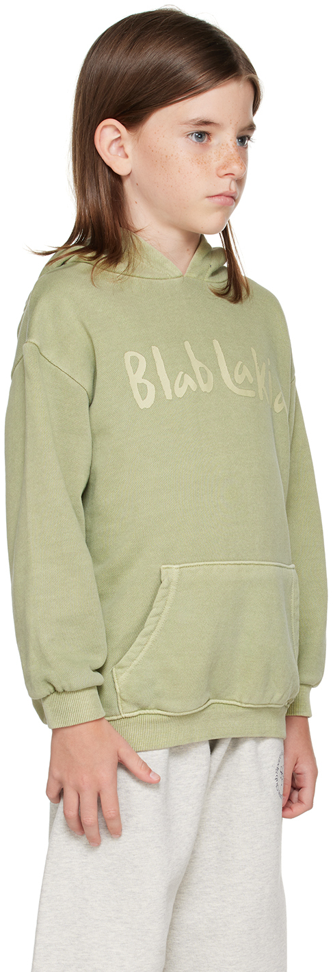 BLABLAKIA KIDS GREEN PRINTED HOODIE