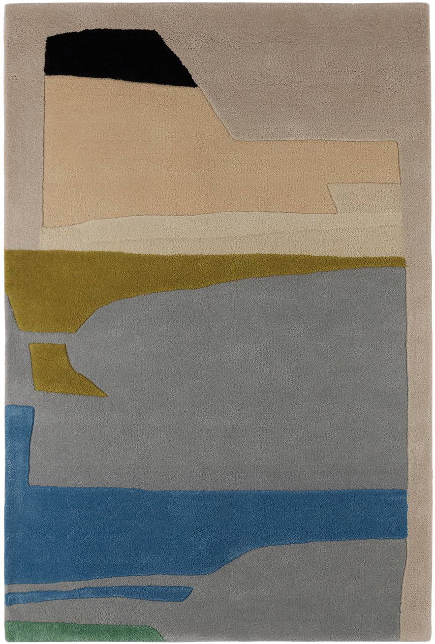 Cold Picnic Blue 'the Desert And The Sea' Rug In Blue Multi