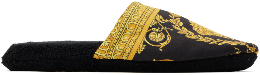 Black Baroque Slippers