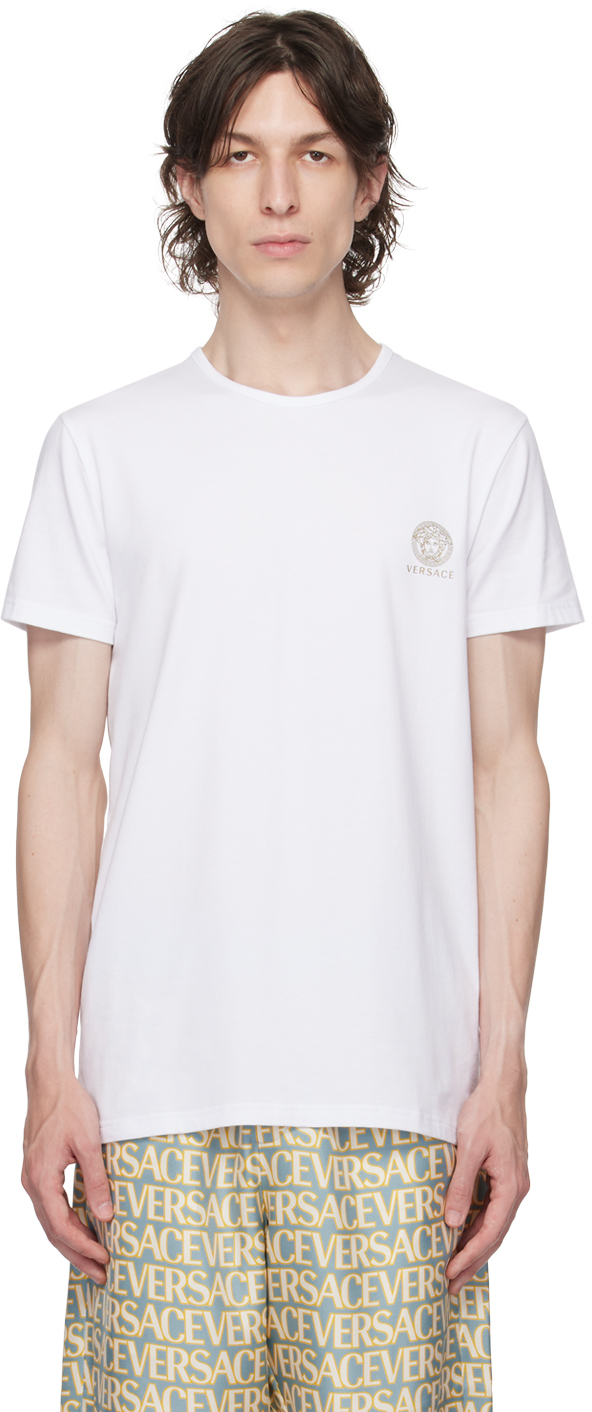 Shop Versace White Medusa T-shirt In A1001-optical White