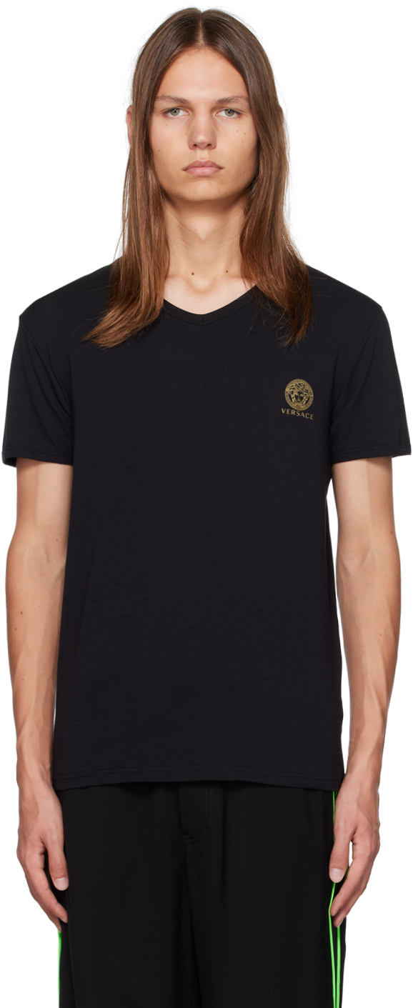 Versace Black Medusa T-shirt In A1008-black