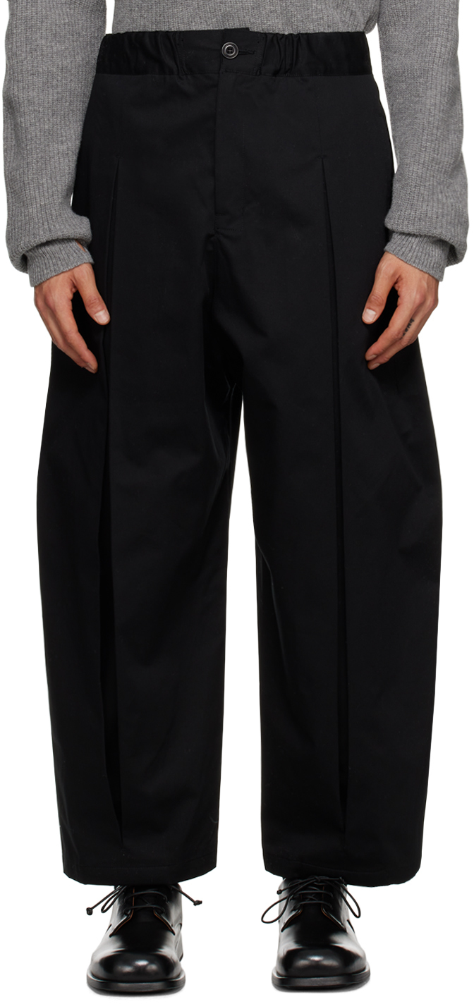 SAGE NATION: Black Box Pleat Trousers | SSENSE Canada