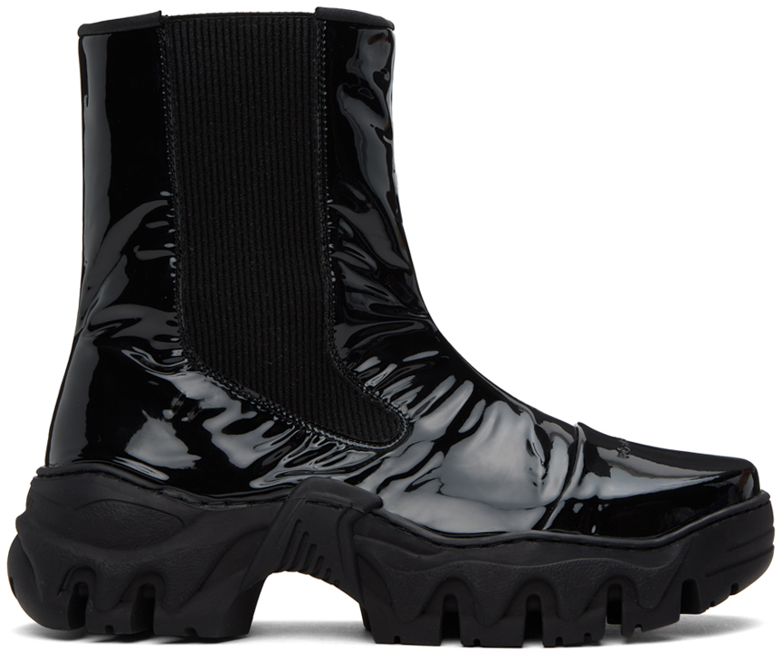 Rombaut Black Boccaccio Ii Chelsea Boots In Black Patent