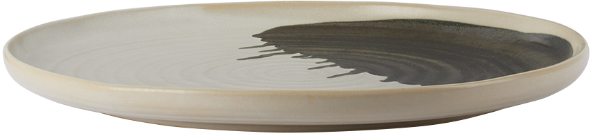 Ferm Living Off-white & Black Omhu Centerpiece Plate In Off-white/charcoal