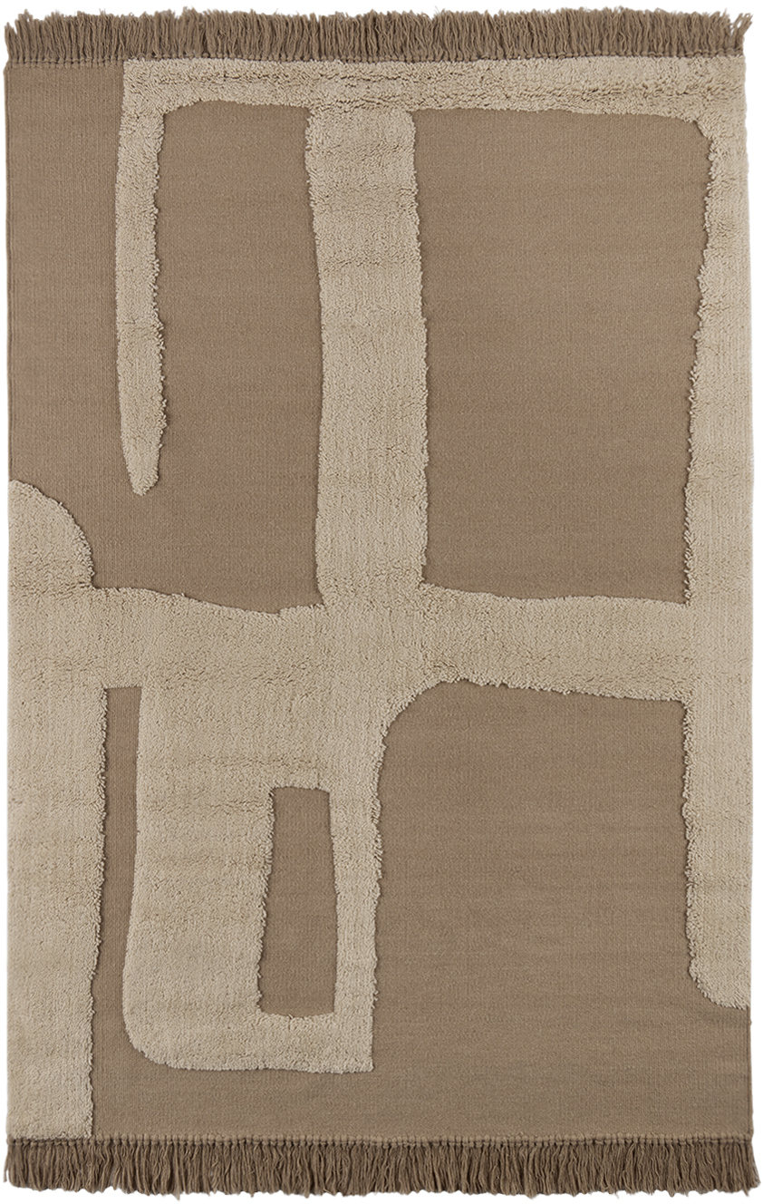 Ferm Living Beige Small Alley Wool Rug In Natural