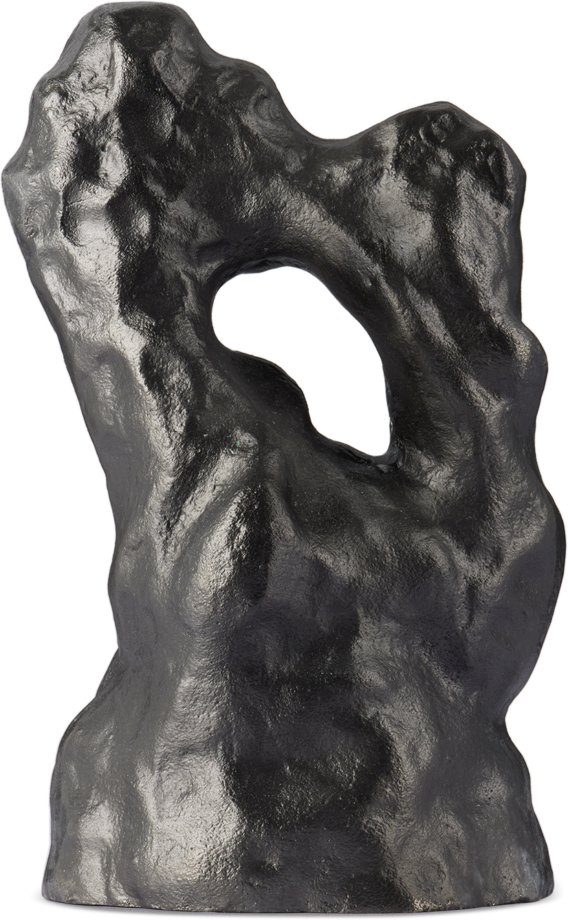 Ferm Living Black Grotto Piece Sculpture In Blackened Aluminum
