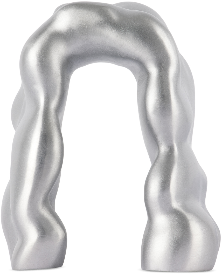Ferm Living Silver Morf Sculpture In Brushed Aluminum