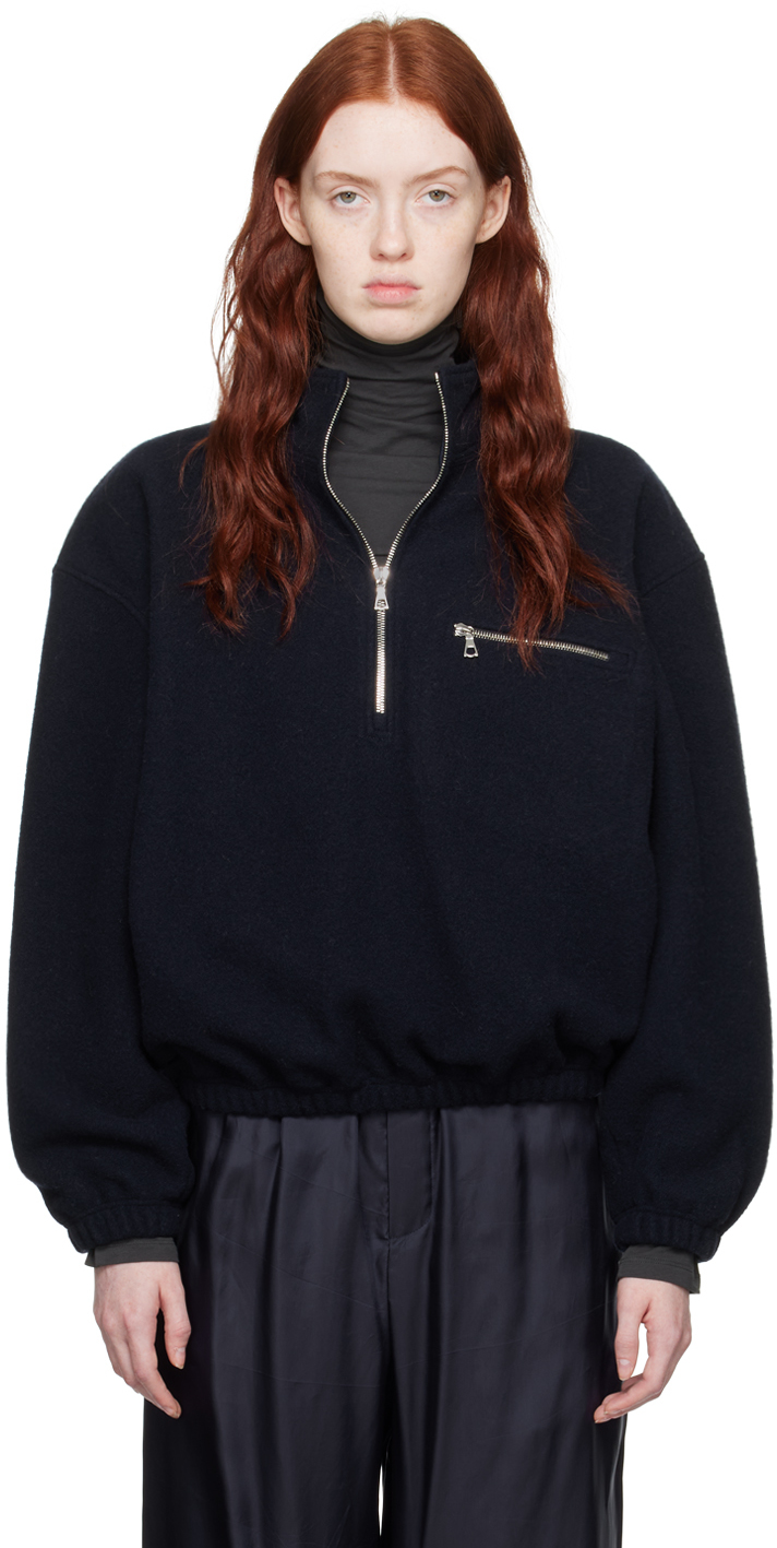 RIER half zip fleece ネイビー