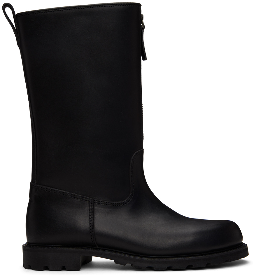 Rier: Black Tractor Boots | SSENSE