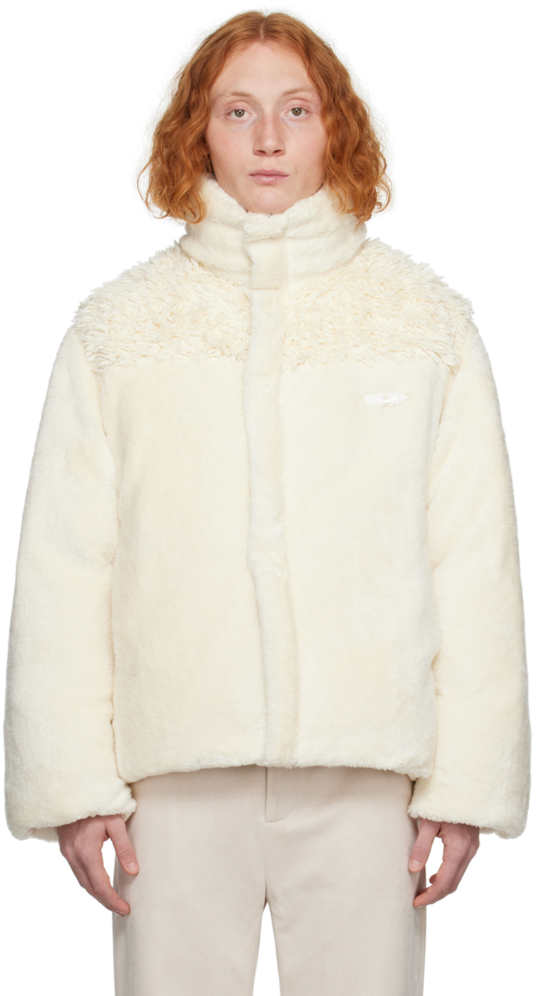 Young N Sang Off-white Shell Down Jacket In Polar Bear White