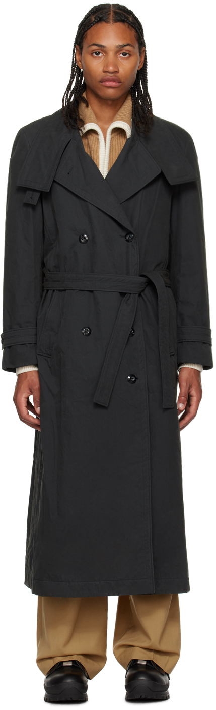 Low Classic Gray Padded Coat In Charcoal