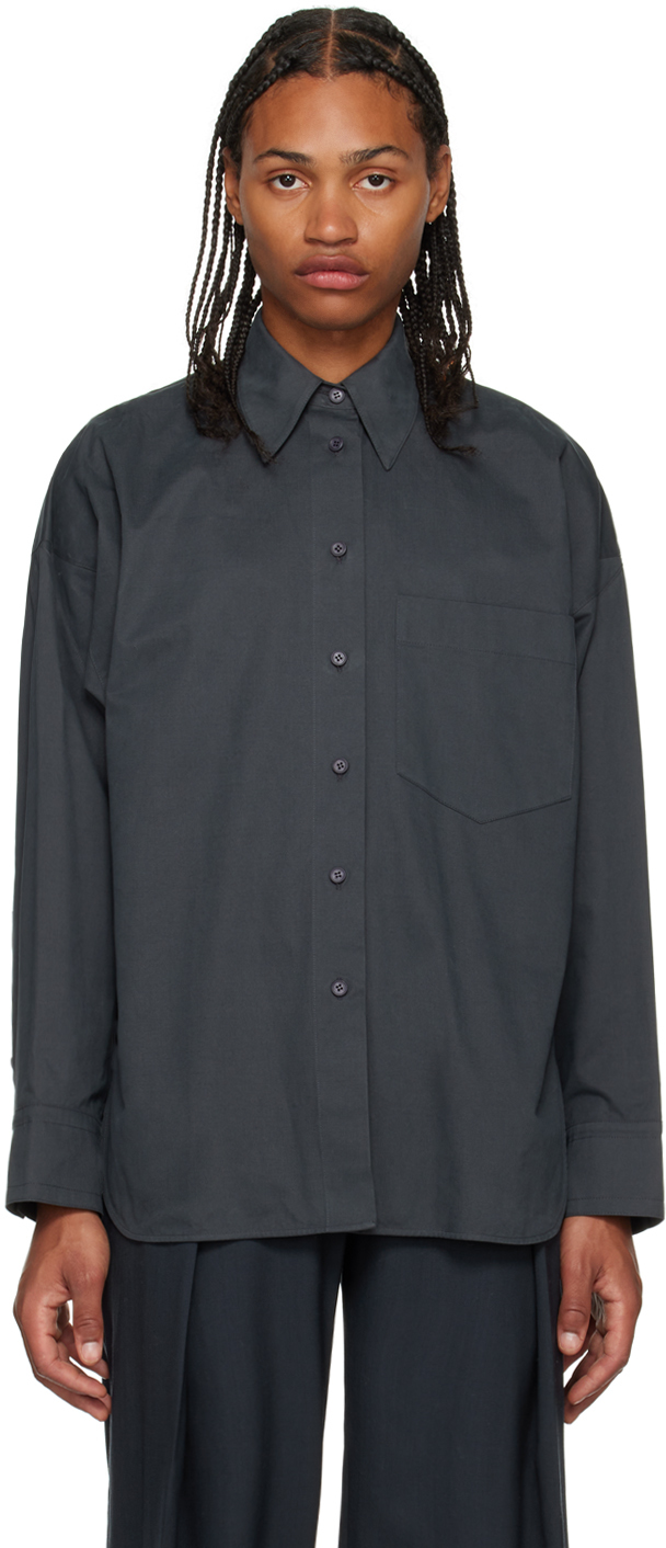 Low Classic Gray Sleeve Point Shirt In Charcoal