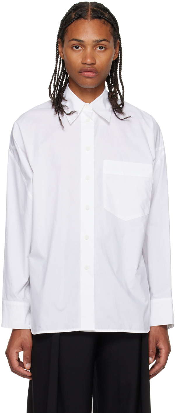 LOW CLASSIC: White Sleeve Point Shirt | SSENSE