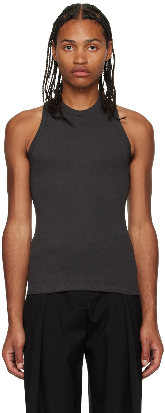 Low Classic Black Classic Tank Top In Charcoal