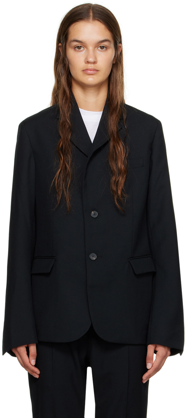 Black Notched Lapel Blazer