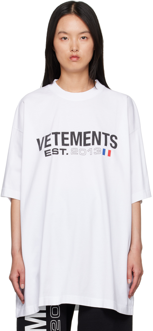 Shop Vetements White Flag T-shirt