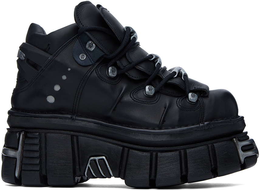 Black New Rock Edition Platform Sneakers by VETEMENTS on Sale