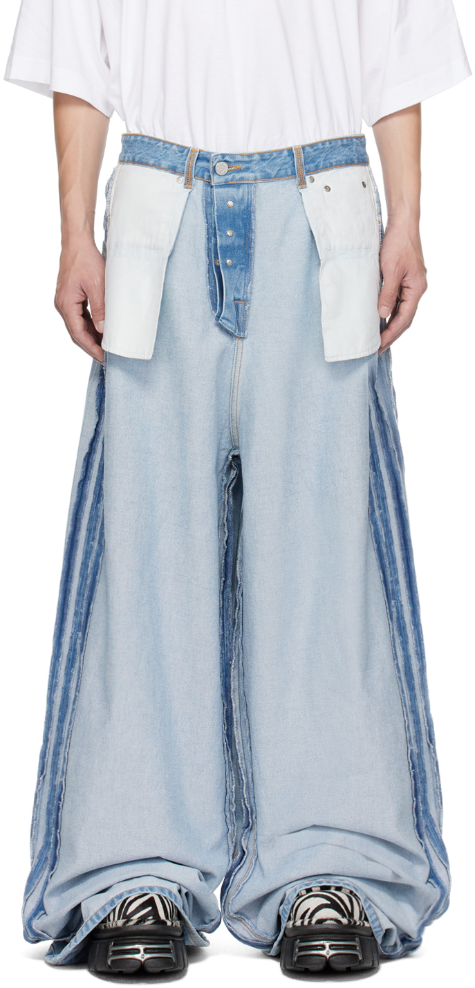 VETEMENTS: Blue Inside Out Jeans | SSENSE