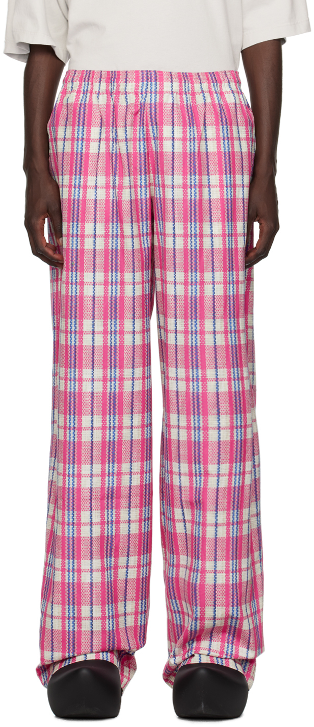 Vetements Pink Check Sweatpants