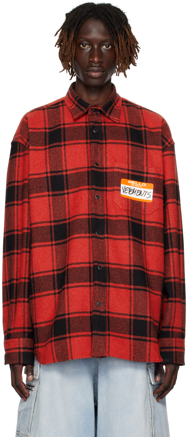 VETEMENTS Red & Black Check Shirt