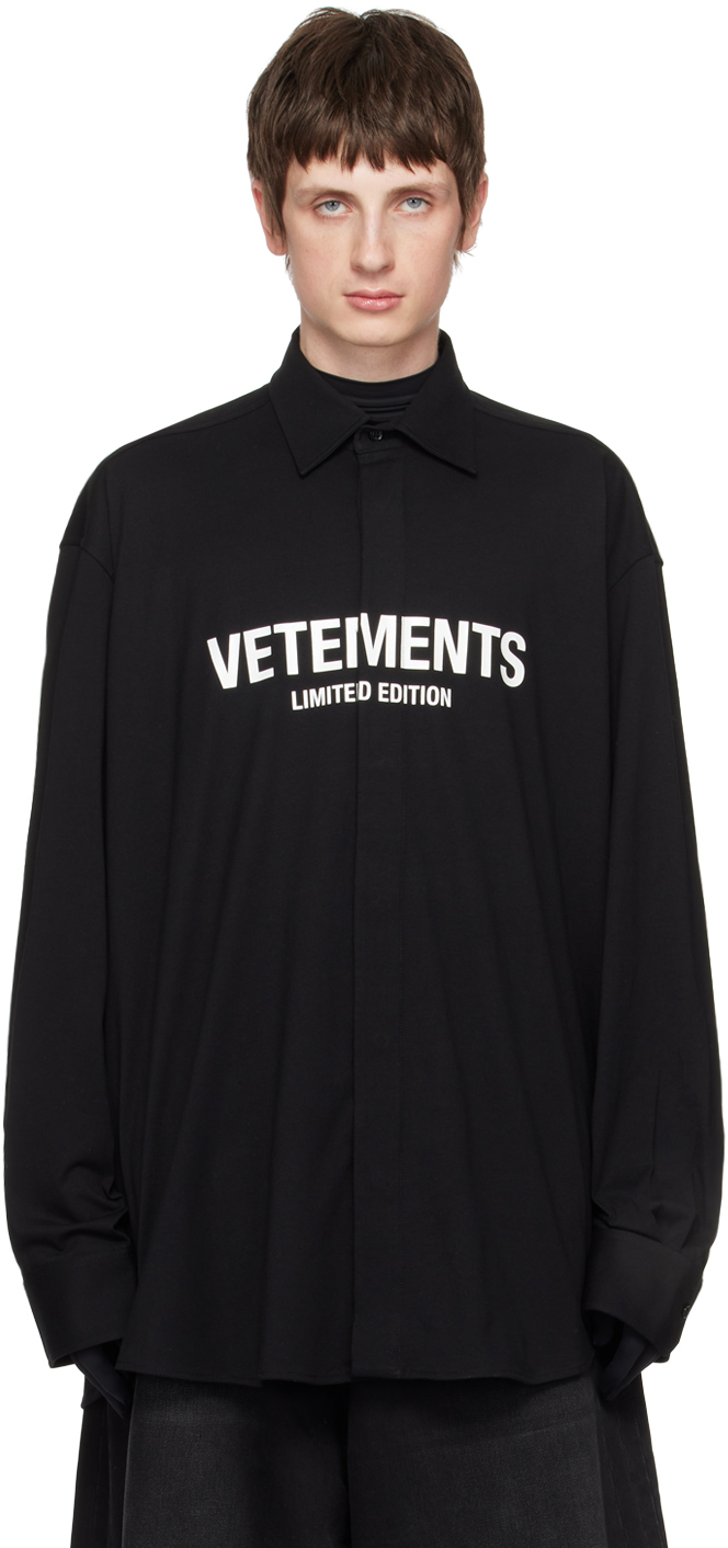 Black 'Limited Edition' Shirt by VETEMENTS on Sale