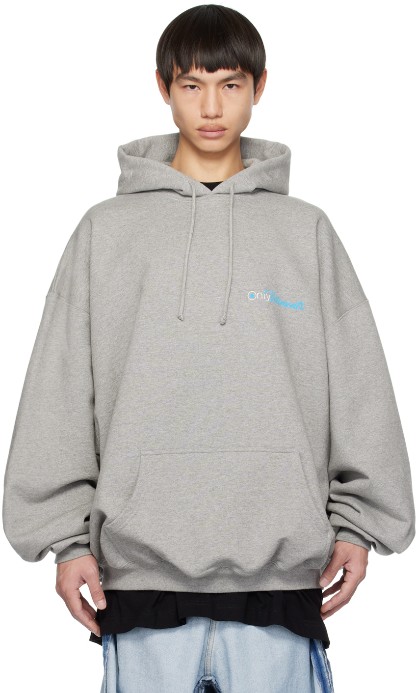 Gray Printed Hoodie by VETEMENTS on Sale