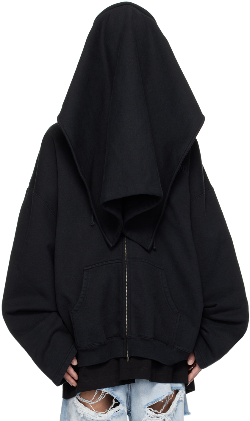 VETEMENTS: Black Zip Hoodie | SSENSE