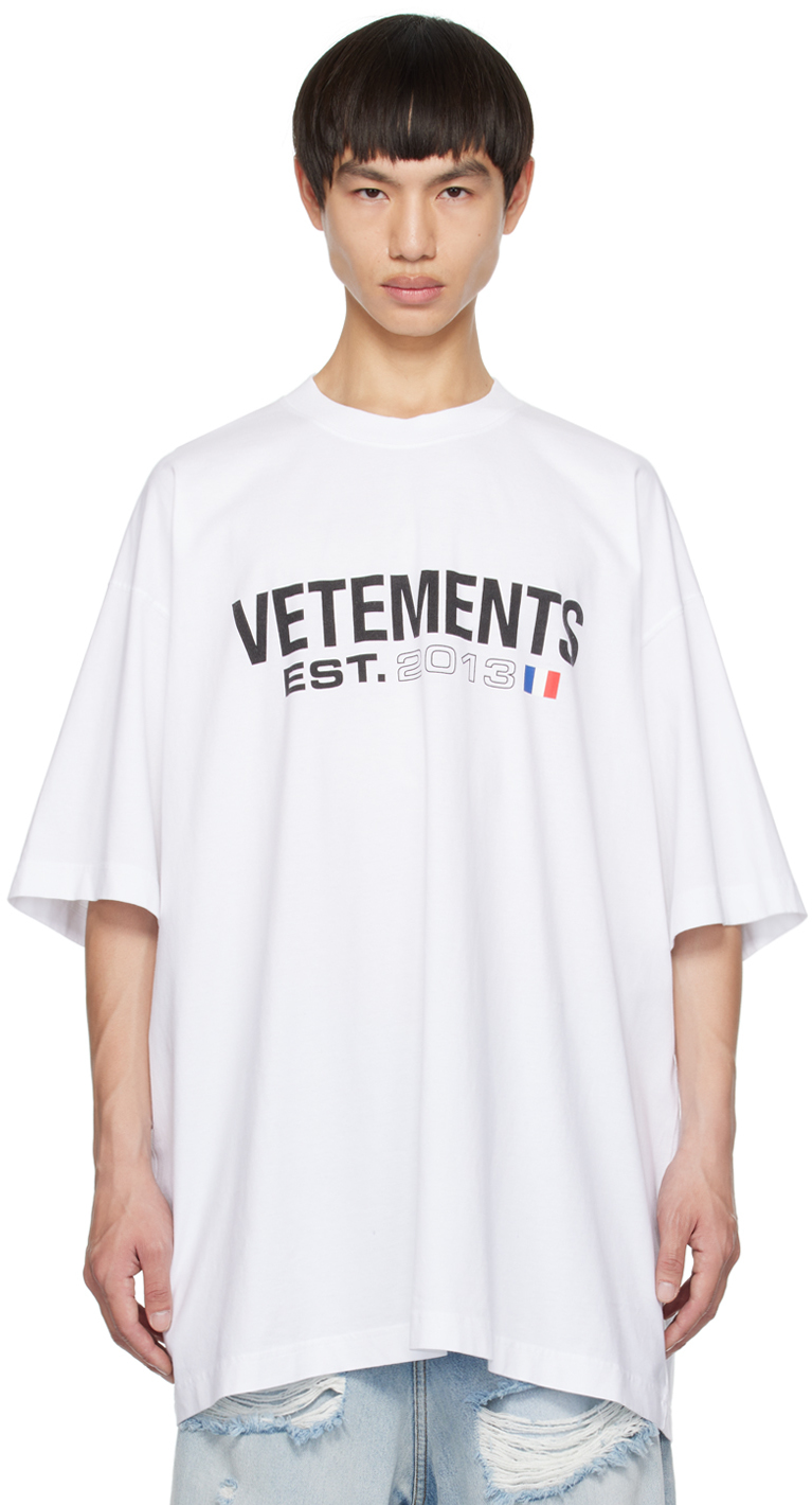 VETEMENTS: White Printed T-Shirt