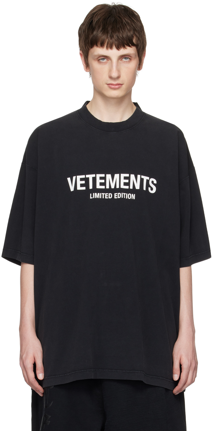 Black 'Limited Edition' T-Shirt by VETEMENTS on Sale