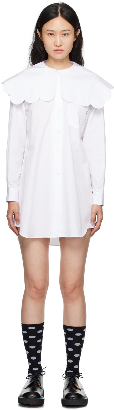 Comme Des Garcons Girl Oversize-collar Cotton Blouse In White