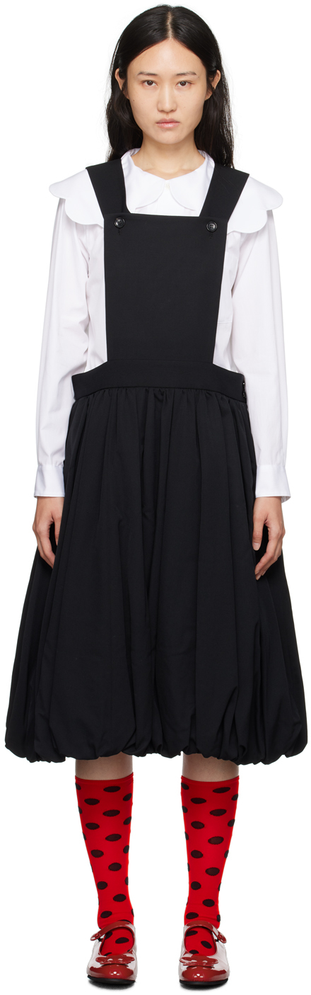 COMME DES GARCONS GIRL BLACK OVERALL MIDI DRESS