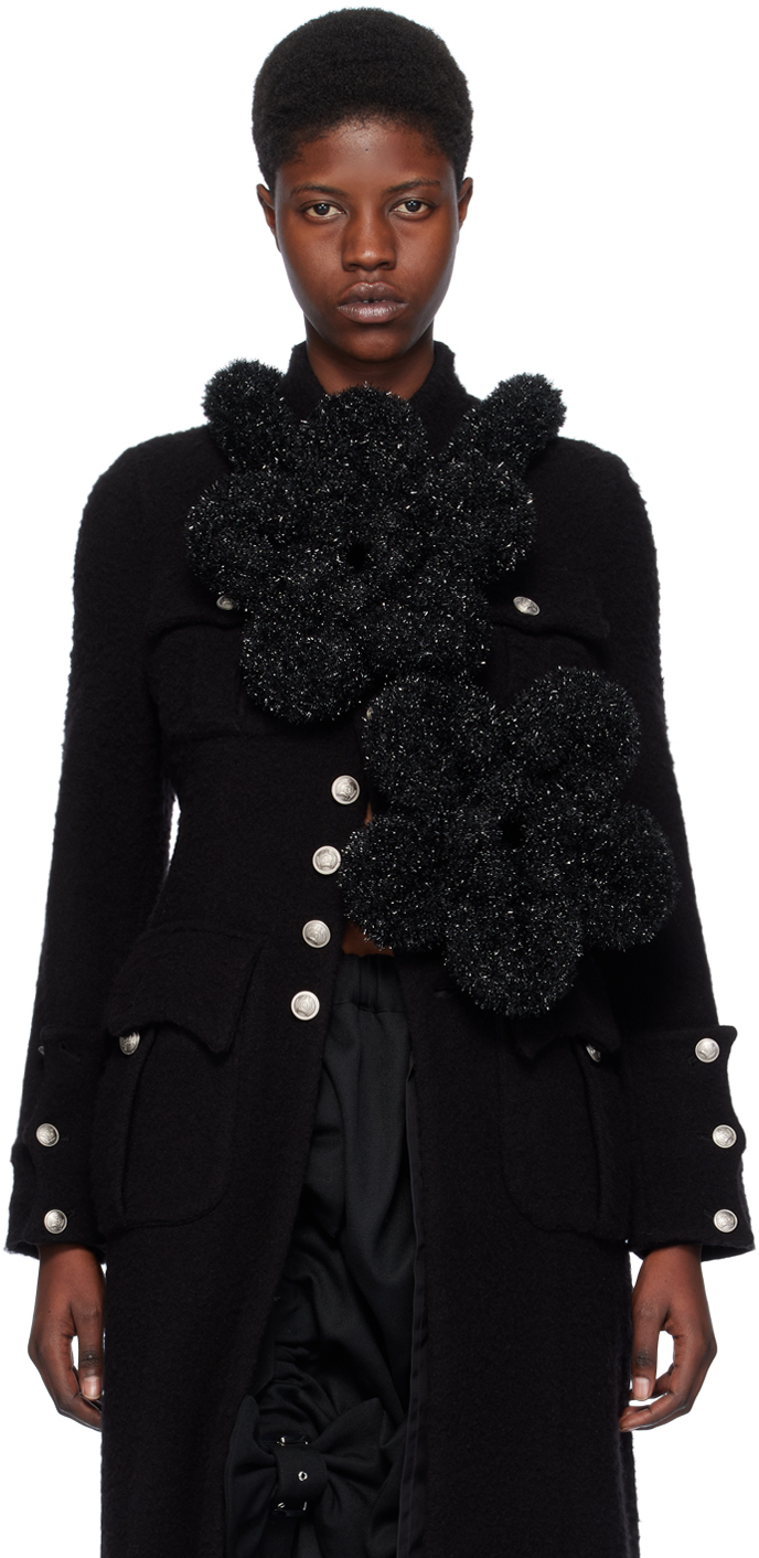 Noir Kei Ninomiya Black Floral Appliqué Harness In 1 Black