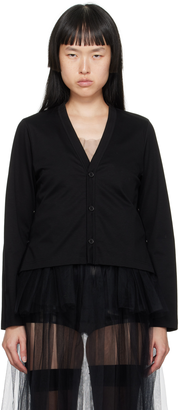 Noir Kei Ninomiya: Black Layered Cardigan | SSENSE