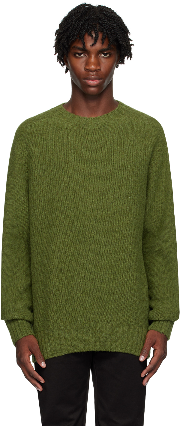 Green Seamless Sweater by Universal Works on Sale