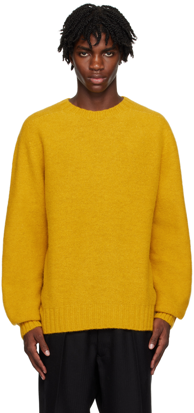 Shop Universal Works Yellow Seamless Sweater In Gold