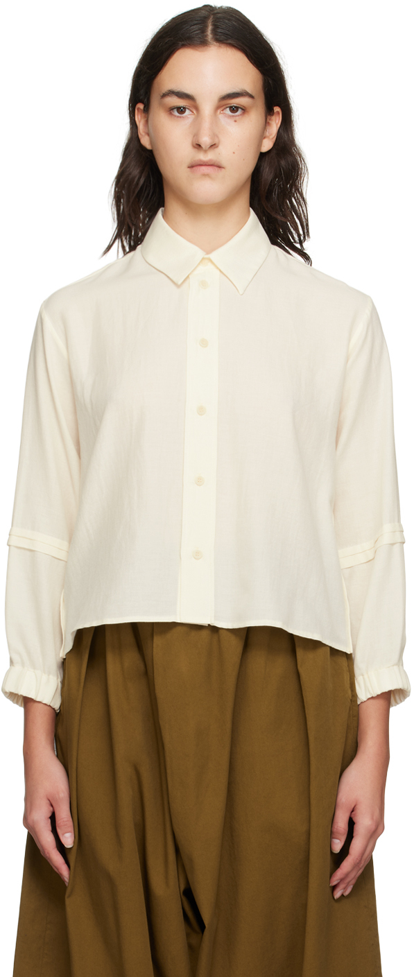 Toogood Off-white 'the Editor' Shirt In Soft Herringbone Raw