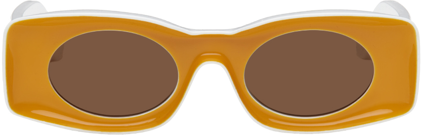Loewe Oval Injection Plastic Sunglasses In Shiny Yellow