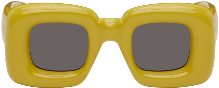 Loewe Yellow Inflated Sunglasses In 39a Shiny Yellow / S