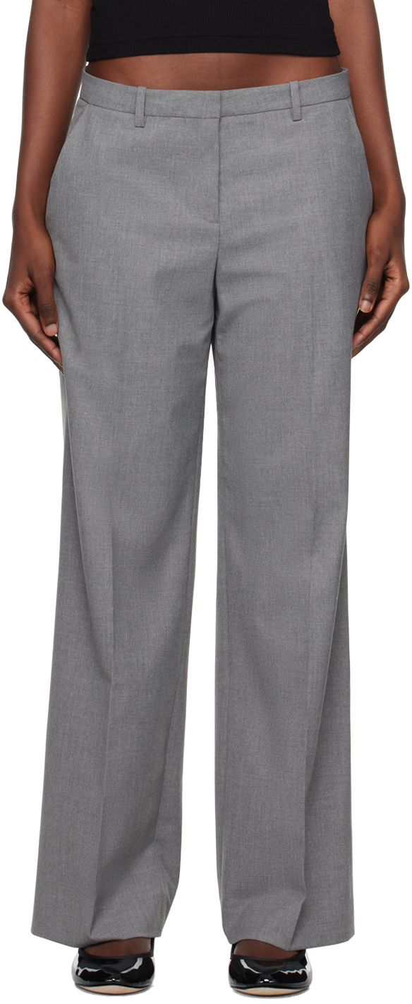 Sandy Liang Gray Andes Trousers In 064 Ash Grey