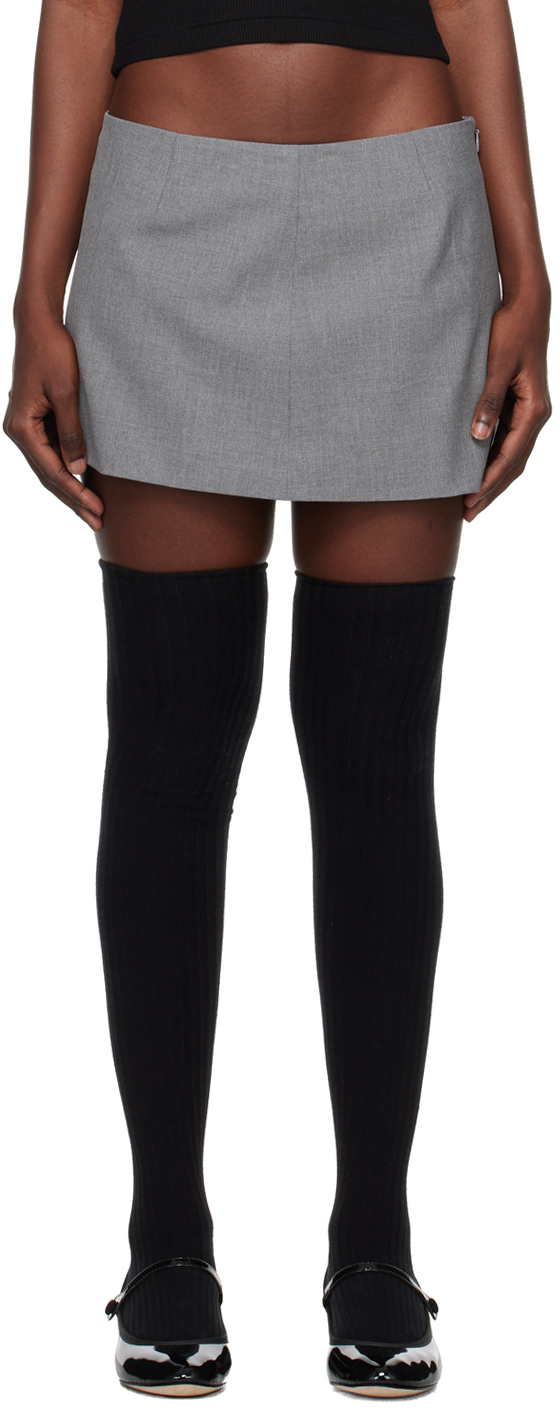 Gray Crombie Mini Skirt by Sandy Liang on Sale