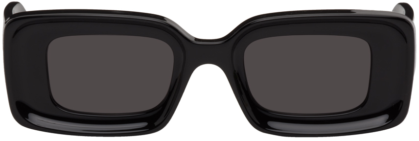 Loewe Anagram Rectangular-frame Acetate Sunglasses In Black