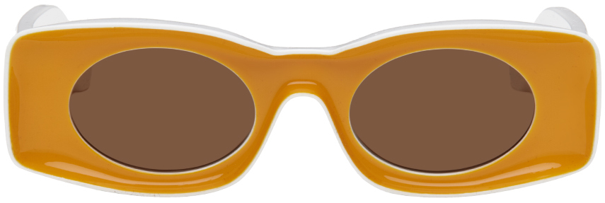 Loewe Paula's Ibiza Rectangular-frame Acetate Sunglasses In Yellow
