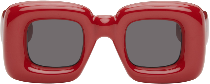 LOEWE Red Inflated Rectangular Sunglasses