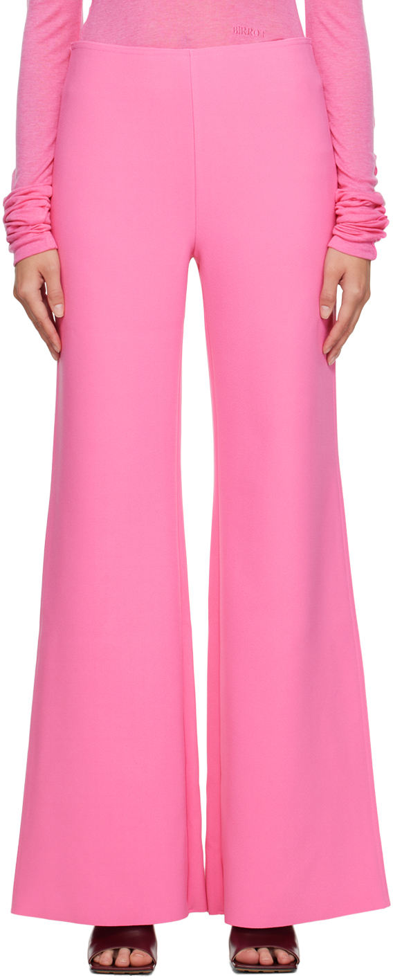 Birrot Pink Wide Bootcut Trousers