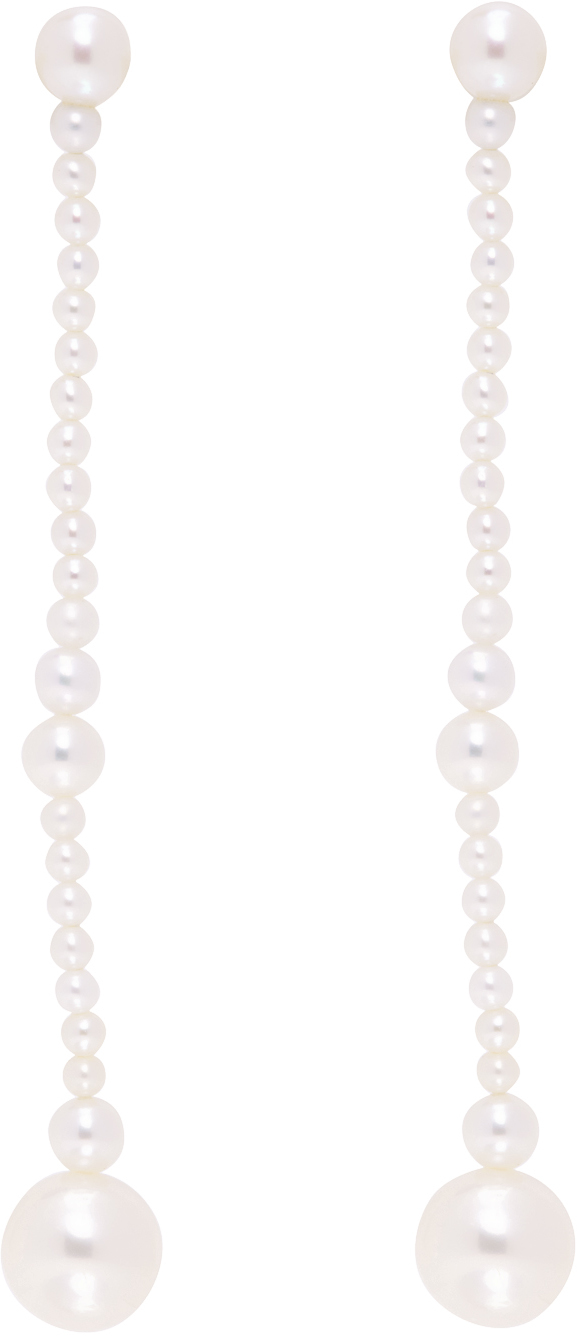 SOPHIE BILLE BRAHE WHITE & GOLD FRESHWATER PEARL PROMENADE DE CLAUDE EARRINGS