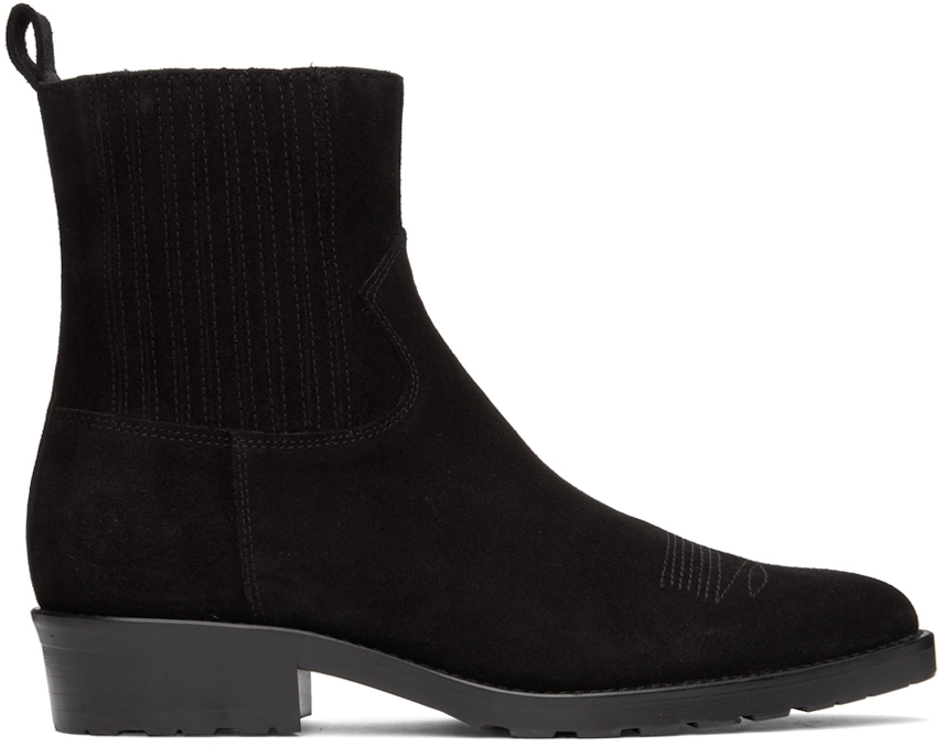 SSENSE Exclusive Black Embroidered Chelsea Boots