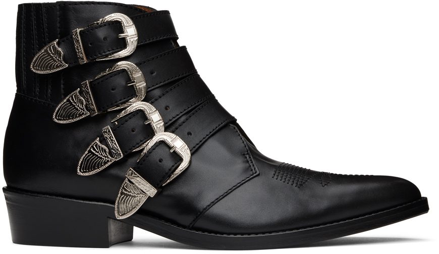 TOGA VIRILIS】BUCKLE LEATHER BOOTS-