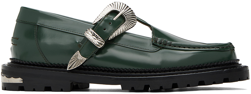 Green Buckle Loafers