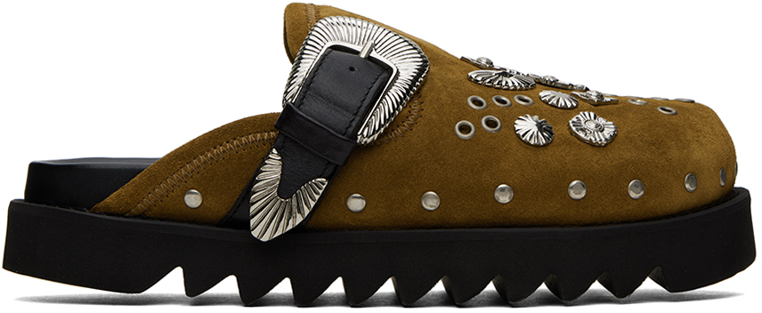 Toga Virilis Ssense Exclusive Tan Studded Loafers In Khaki 16363257