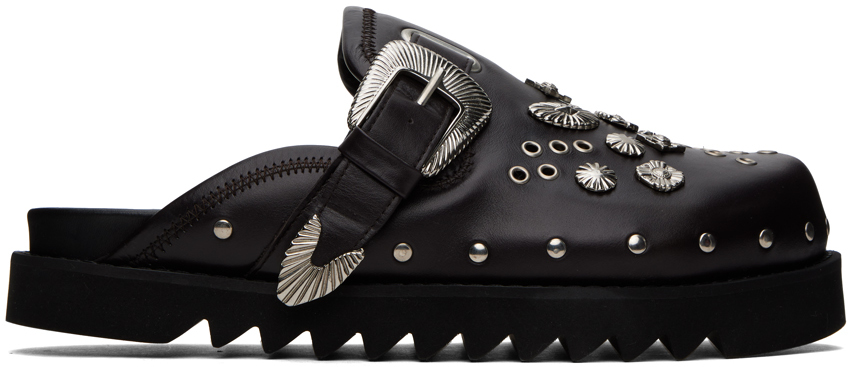 SSENSE Exclusive Brown Studded Loafers
